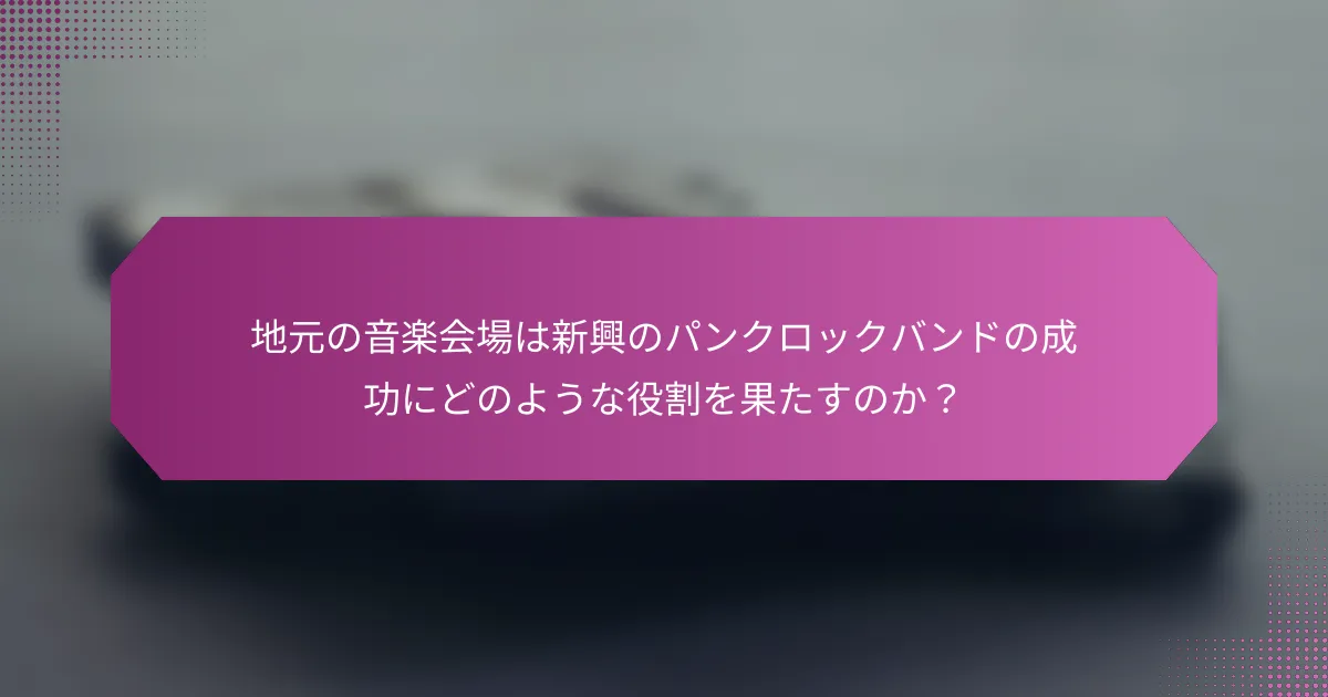 地元の音楽会場は新興のパンクロックバンドの成功にどのような役割を果たすのか？