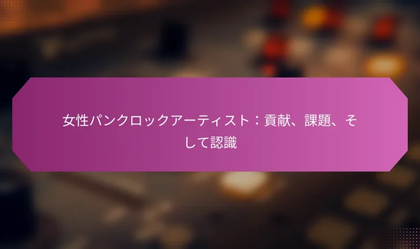 女性パンクロックアーティスト：貢献、課題、そして認識