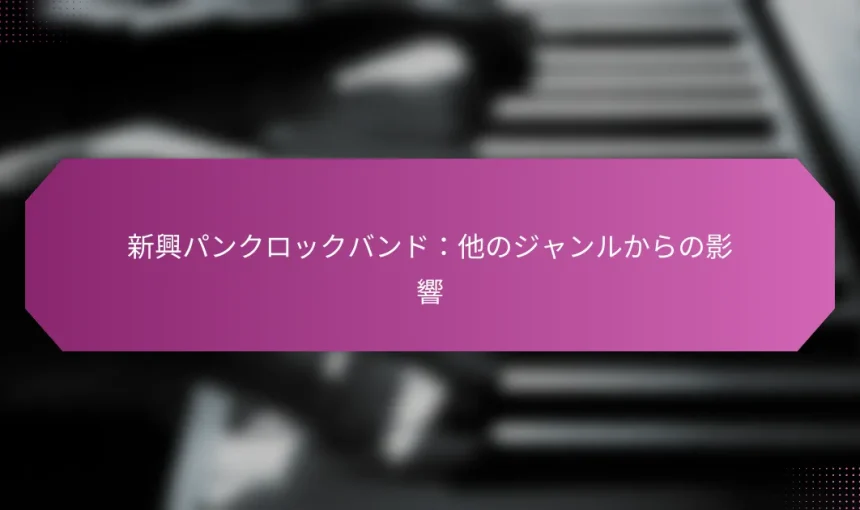 新興パンクロックバンド：他のジャンルからの影響