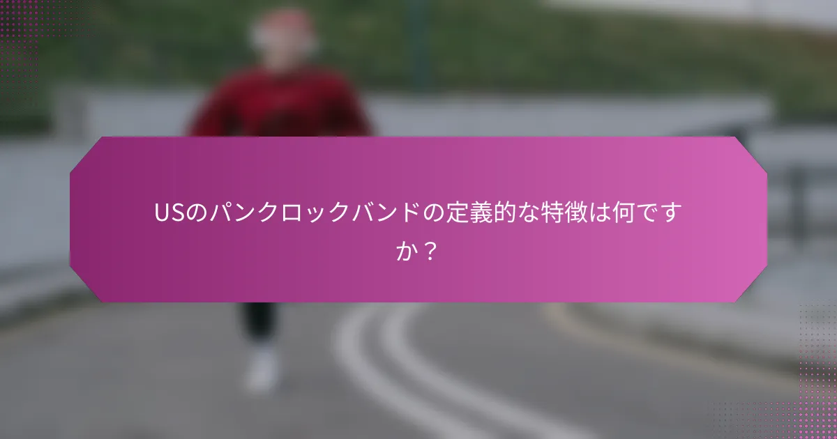 USのパンクロックバンドの定義的な特徴は何ですか？