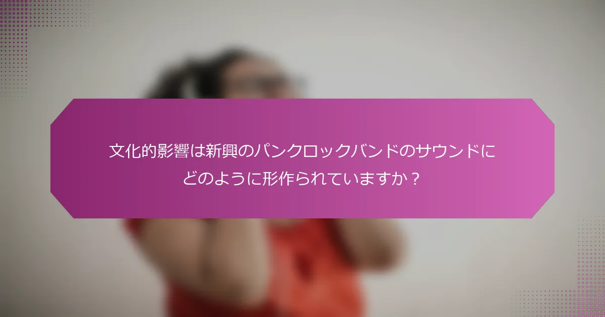 文化的影響は新興のパンクロックバンドのサウンドにどのように形作られていますか？