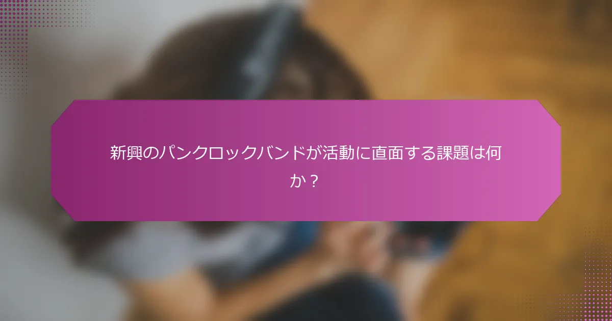 新興のパンクロックバンドが活動に直面する課題は何か？