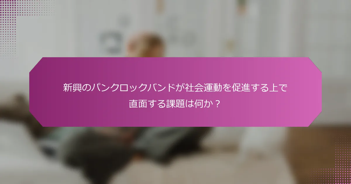 新興のパンクロックバンドが社会運動を促進する上で直面する課題は何か？