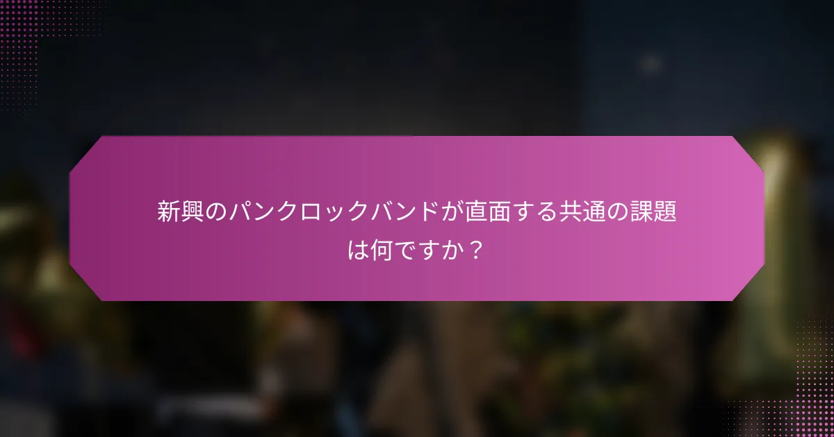 新興のパンクロックバンドが直面する共通の課題は何ですか？