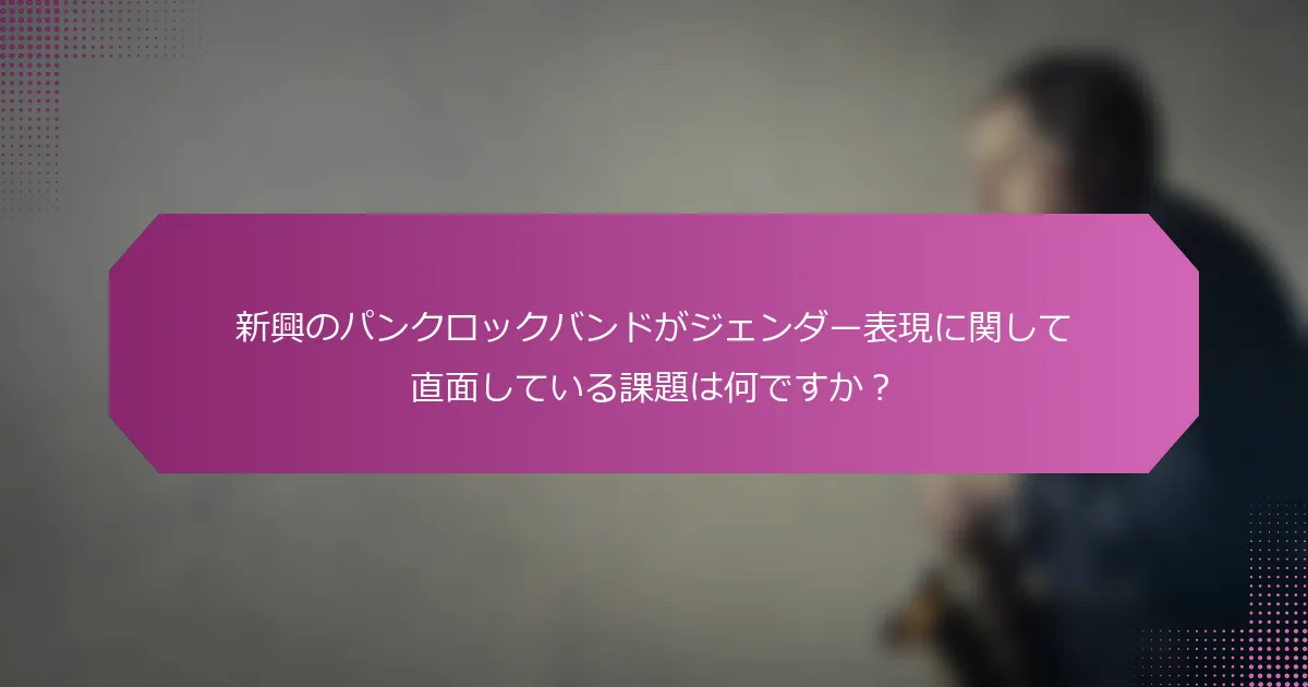 新興のパンクロックバンドがジェンダー表現に関して直面している課題は何ですか？