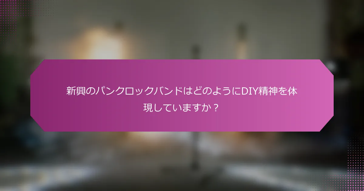 新興のパンクロックバンドはどのようにDIY精神を体現していますか？