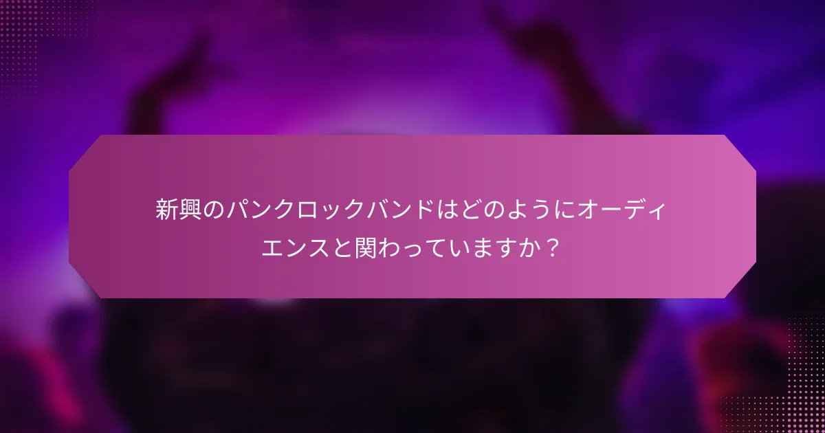 新興のパンクロックバンドはどのようにオーディエンスと関わっていますか？