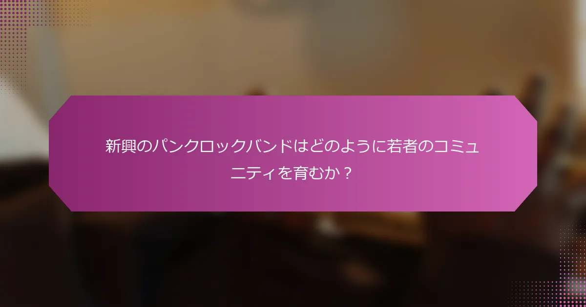新興のパンクロックバンドはどのように若者のコミュニティを育むか？