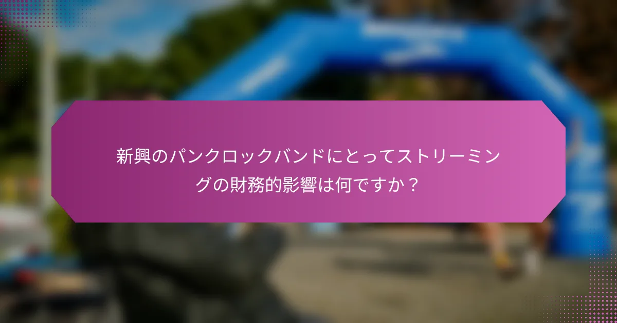 新興のパンクロックバンドにとってストリーミングの財務的影響は何ですか？