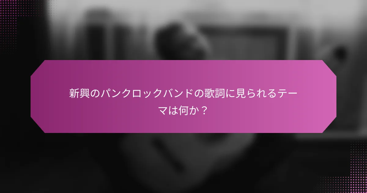 新興のパンクロックバンドの歌詞に見られるテーマは何か？