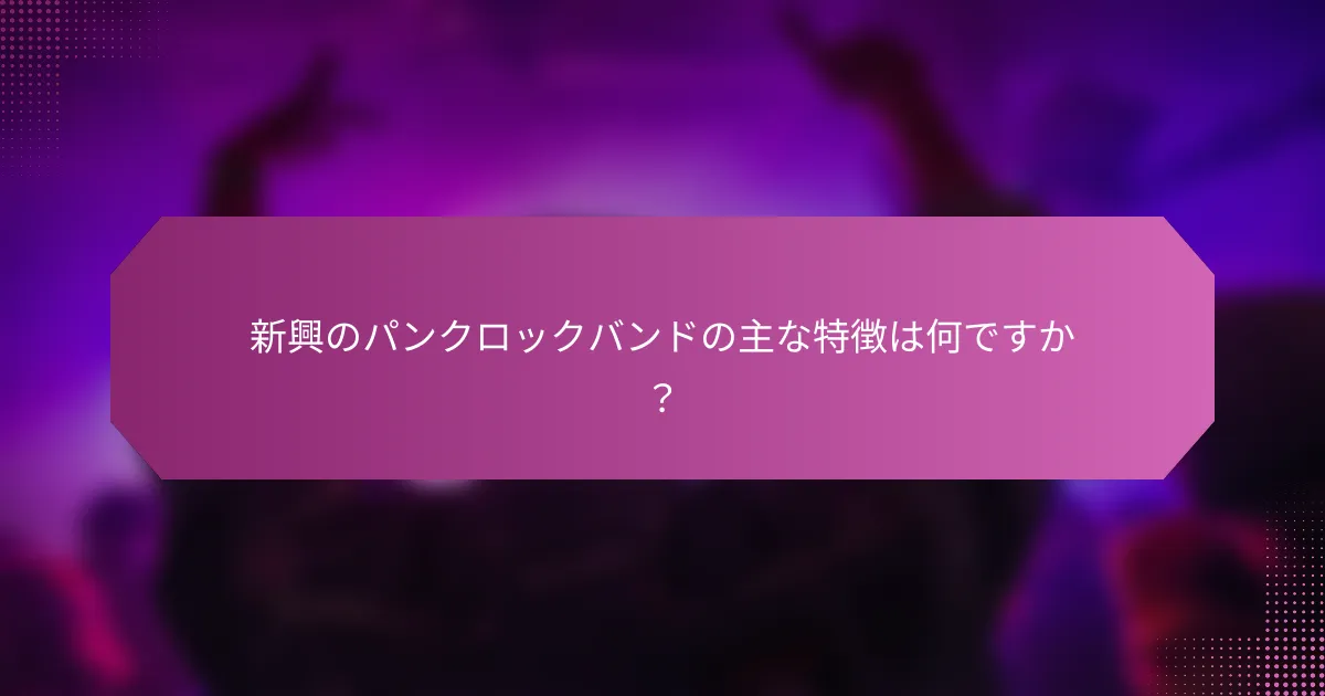 新興のパンクロックバンドの主な特徴は何ですか？