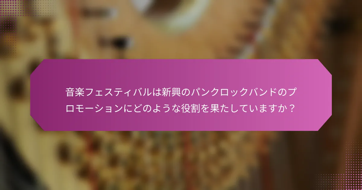 音楽フェスティバルは新興のパンクロックバンドのプロモーションにどのような役割を果たしていますか？