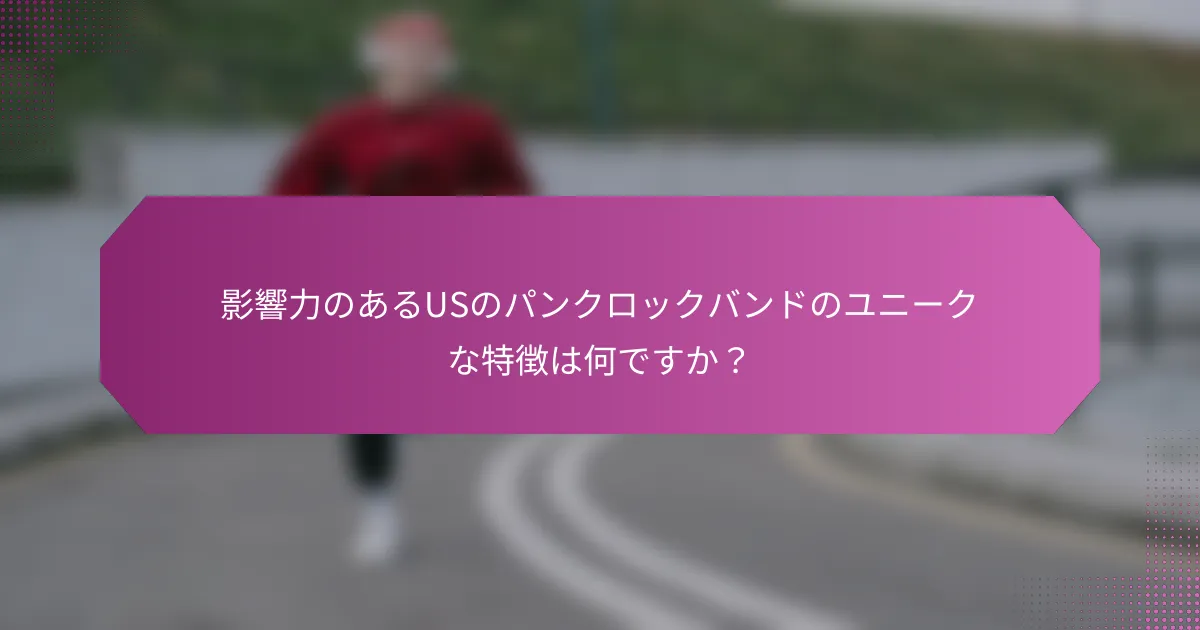 影響力のあるUSのパンクロックバンドのユニークな特徴は何ですか？